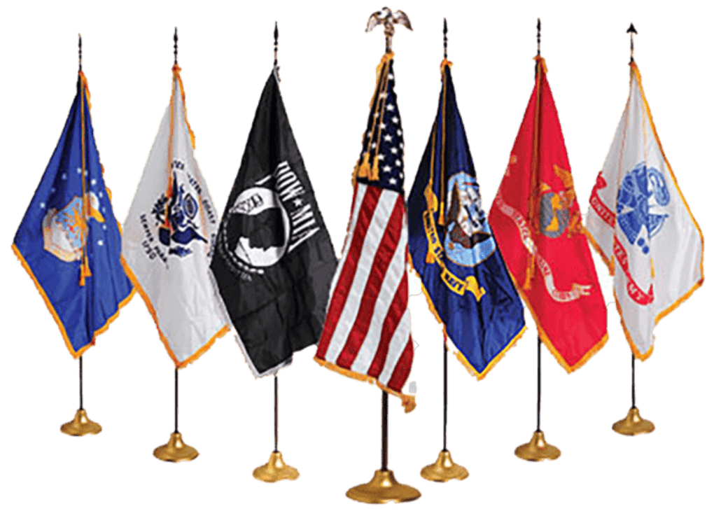 set of military flags